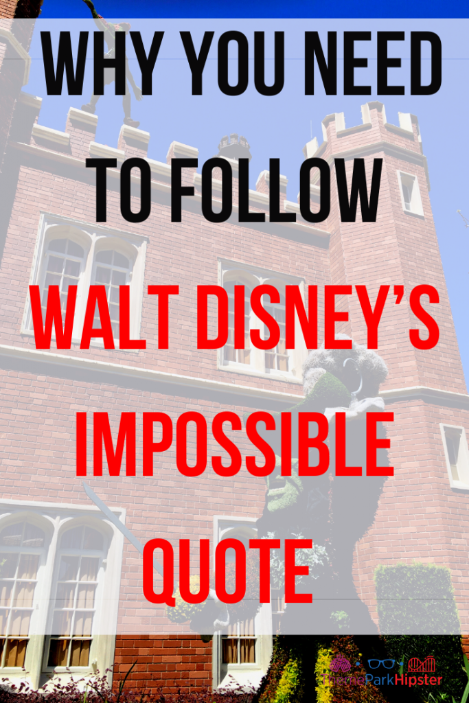 Why You Need to Follow Walt Disney’s Impossible Quote (Theme Park Therapy) with Peter Pan and Captain Hook topiaries teasing each other in Epcot UK Pavilion.
