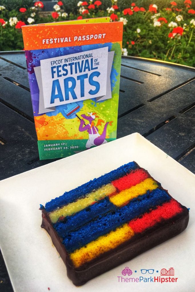 Epcot Festival of the Arts POP Eats Cake. Keep reading for the best food at Epcot Festival of the Arts.