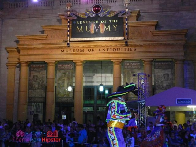 Mardi Gras Parade at Universal Studios in front of the mummy ride