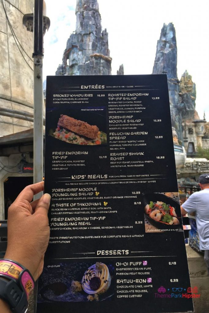 Star Wars Galaxys Edge Docking Bay 7 Food and Cargo Menu and one of the best Disney world park for adults.