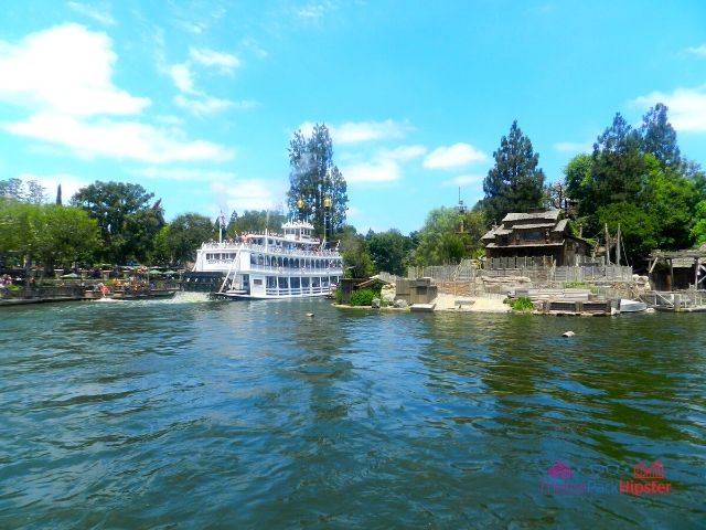 Disneyland Mark Twain Riverboat overlooking Frontierland. Keep reading for your own Disneyland Itinerary! 