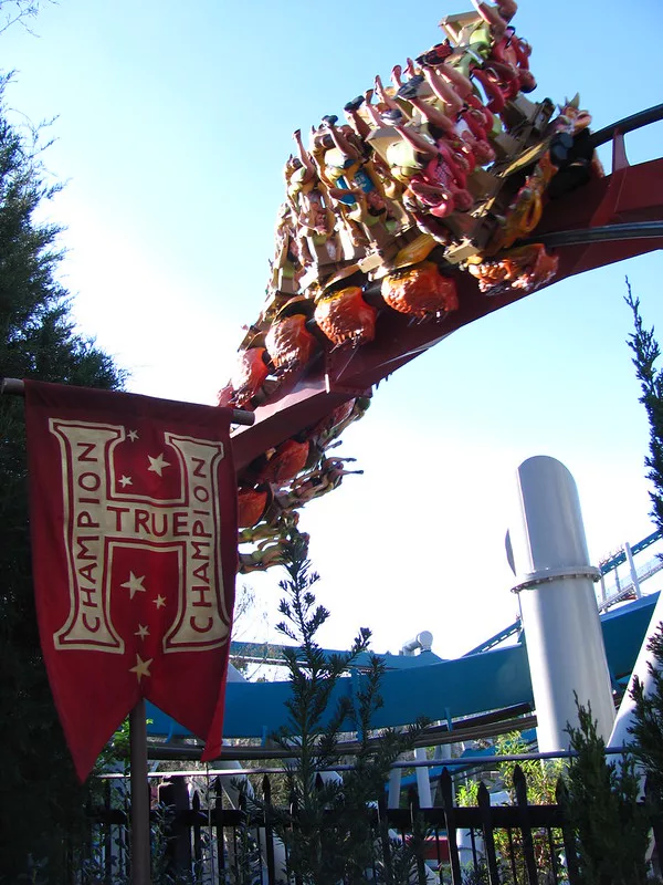 Dragon Challenge Roller Coaster Entrance at Universal Islands of Adventure at the Wizarding World of Harry Potter.