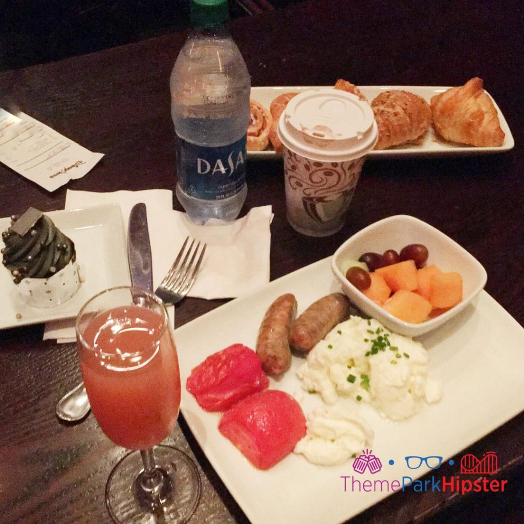 Be Our Guest Restaurant Breakfast Feast at the Magic Kingdom. Scrambled Egg Whites: Served with Chicken Sausage, Roasted Tomatoes, and Fresh Fruit