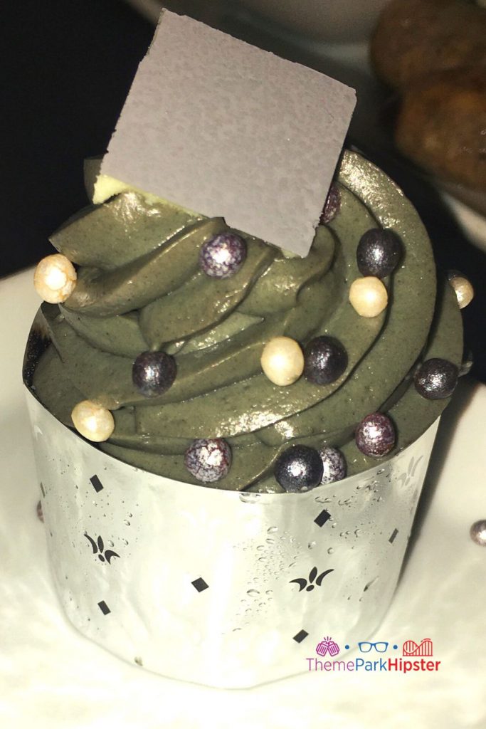 Be Our Guest Restaurant Grey Stuff Cupcake in Silver Wrapping