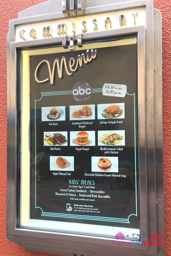 ABC Commissary Hollywood Menu