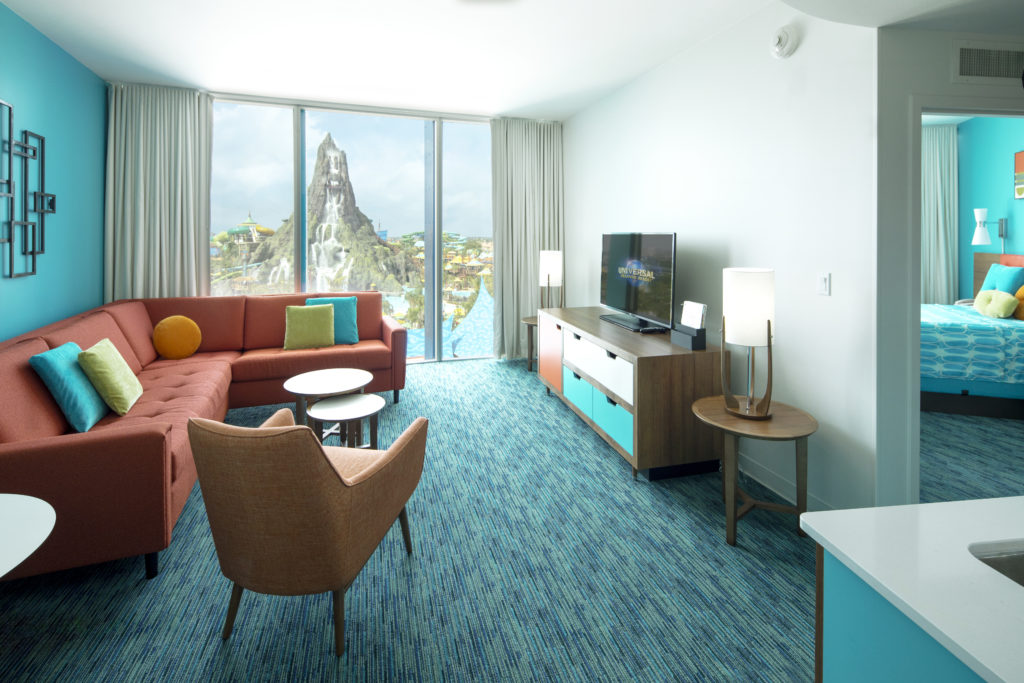 Cabana Bay Beach Resort Expansion Room Shoot, Bayside Tower, overlooking Volcano Bay