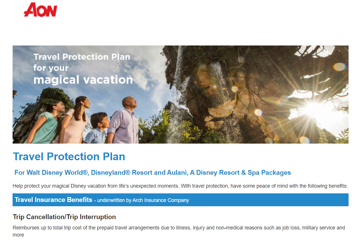 disney world travel protection cost