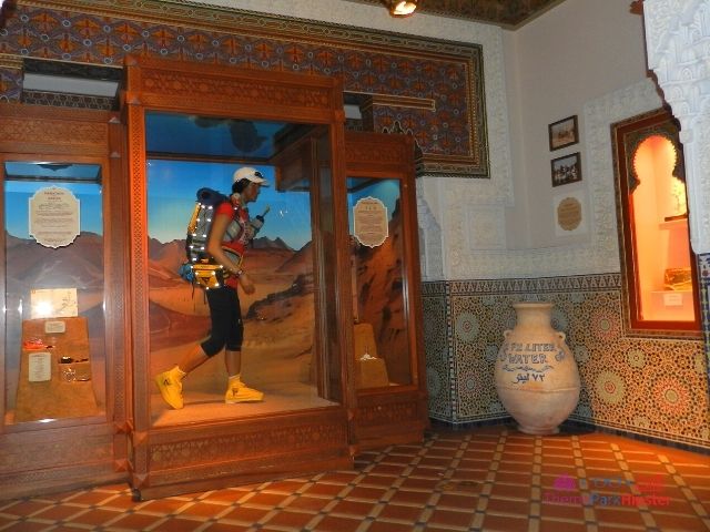 Morocco Pavilion at Epcot Race against the Sun Interior with woman in gear