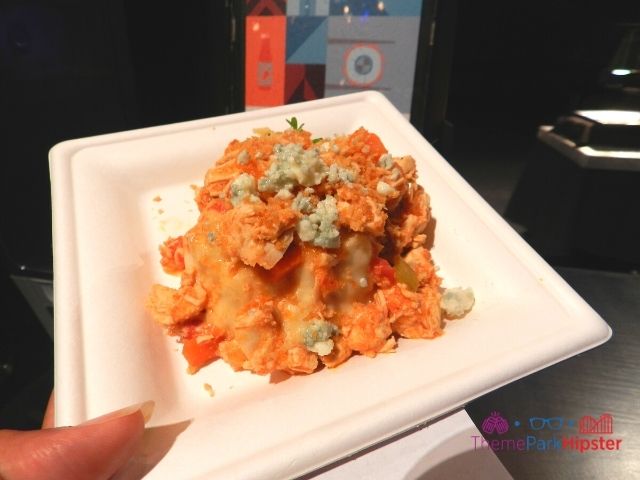 Taste of Epcot Food and Wine World Showplace Buffalo Mac and Cheese. Keep reading to get the best Epcot Food and Wine Festival Tips!
