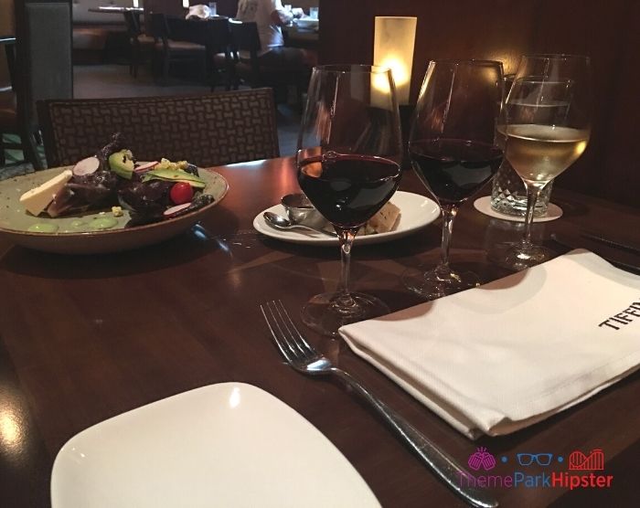 Tiffins Animal Kingdom wine and salad