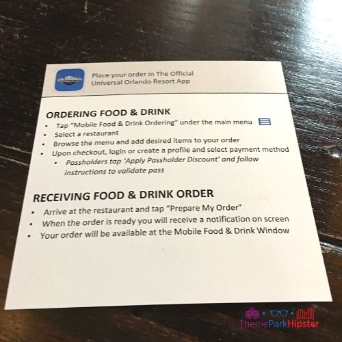 Universal Orlando Mobile App Directions on Table. Keep reading to get the full guide to the Universal Orlando Mobile Order Service. 