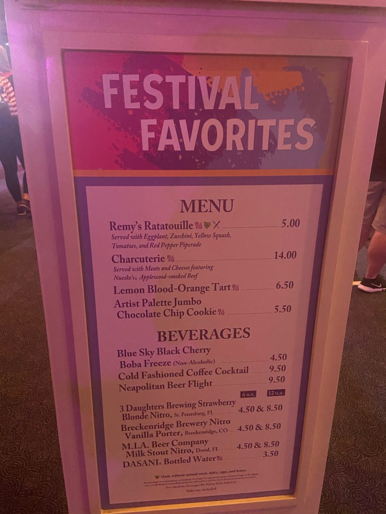 Epcot Festival Favorites Menu at Festival of the Arts. Keep reading for the best food at Epcot Festival of the Arts.