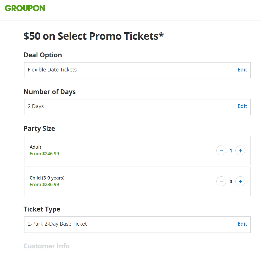 Groupon Universal Studios Ticket Option