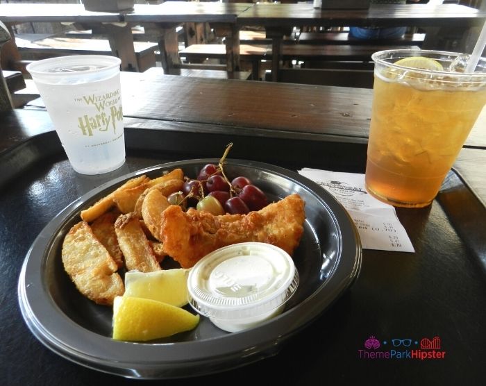 Fish and Chips at the Three Broomsticks and Long Island Tea at Harry Potter World Universal