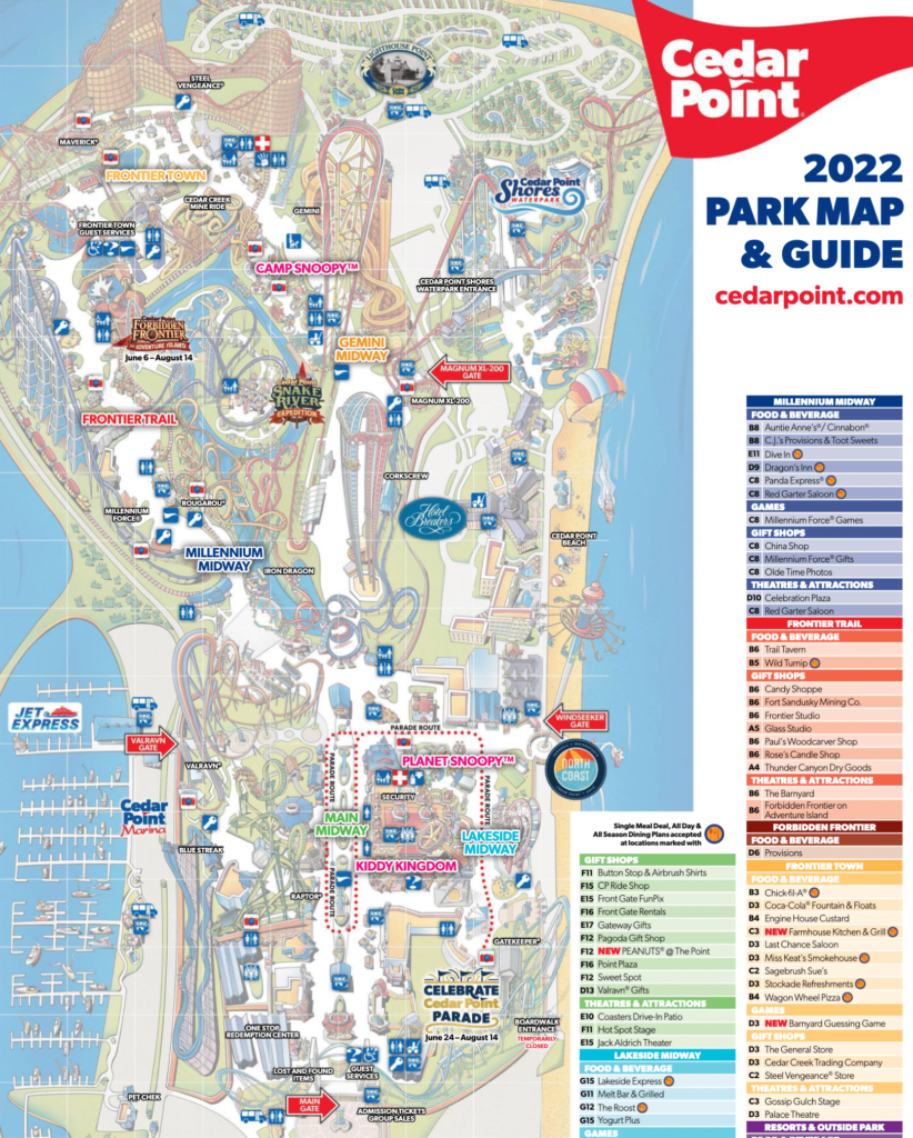2022 Cedar Point Map PDF