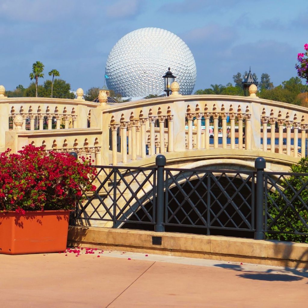 Epcot Spaceship Earth from Italy Pavilion