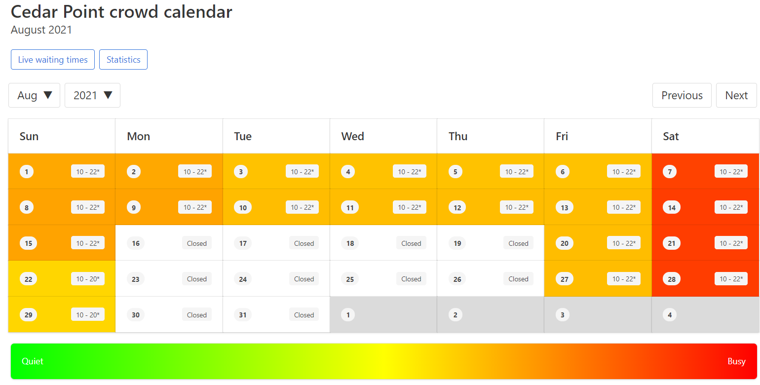 Cedar Point Crowd Calendar: Avoid The Long Lines For 2022! - Themeparkhipster