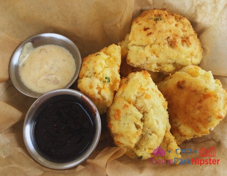 Homecomin Disney Springs Buttermilk Biscuits. Keep reading to learn where to find the best breakfast in Disney Springs.