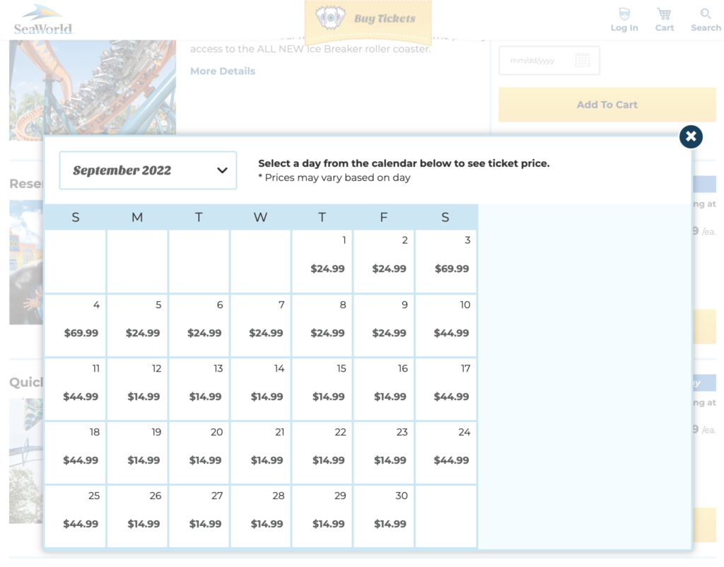 SeaWorld Orlando Quick Queue Prices 2022