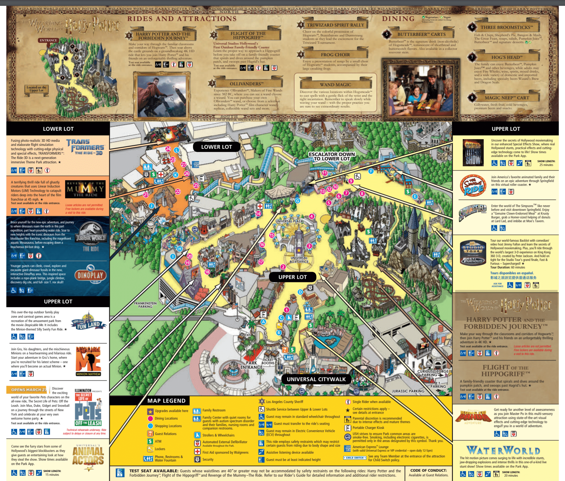 universal studio hollywood map