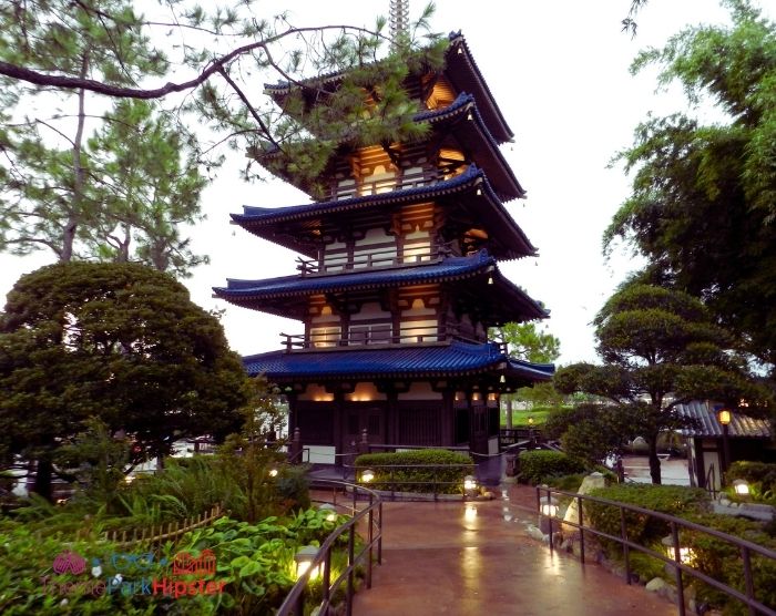 Rainy day in Japan Pavilion At Epcot Orlando Florida. Keep reading to know what to wear to Disney World in May and what to pack for Disney World in May.