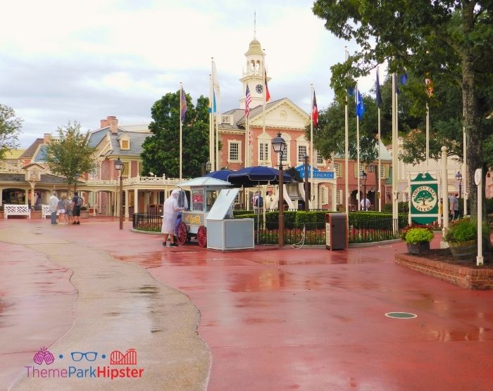 dia chuvoso em Liberty Square no Magic Kingdom Orlando Florida