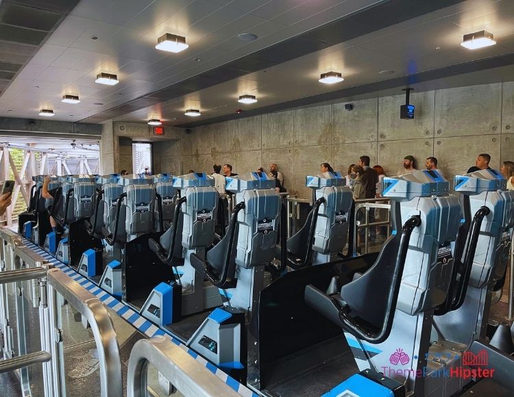 Universal Velocicoaster boarding station. Keep reading to learn about the best roller coasters in Orlando.