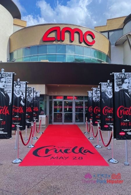 AMC Back Entrance with Cruella REd Carpet