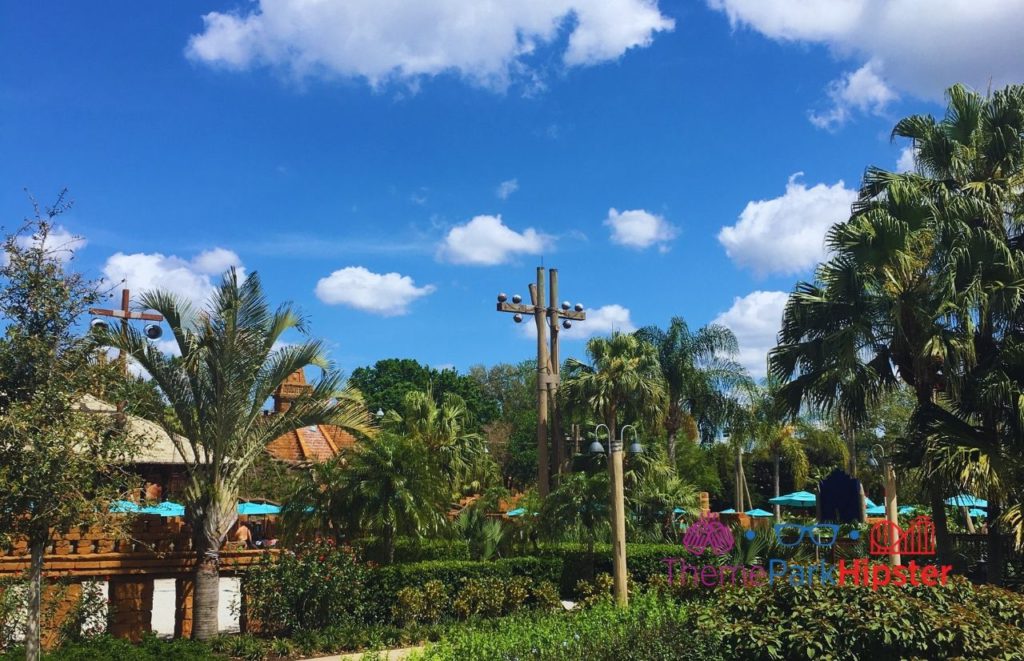 Disney Coronado Springs Pyramid Pool Area. Making it one of the best Disney World resorts for adults.