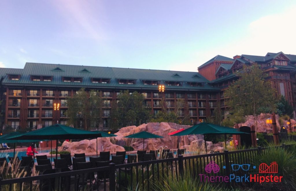 Wilderness Lodge Pool Area. Keep reading to get the full guide to Disney Wilderness Lodge Christmas activities.