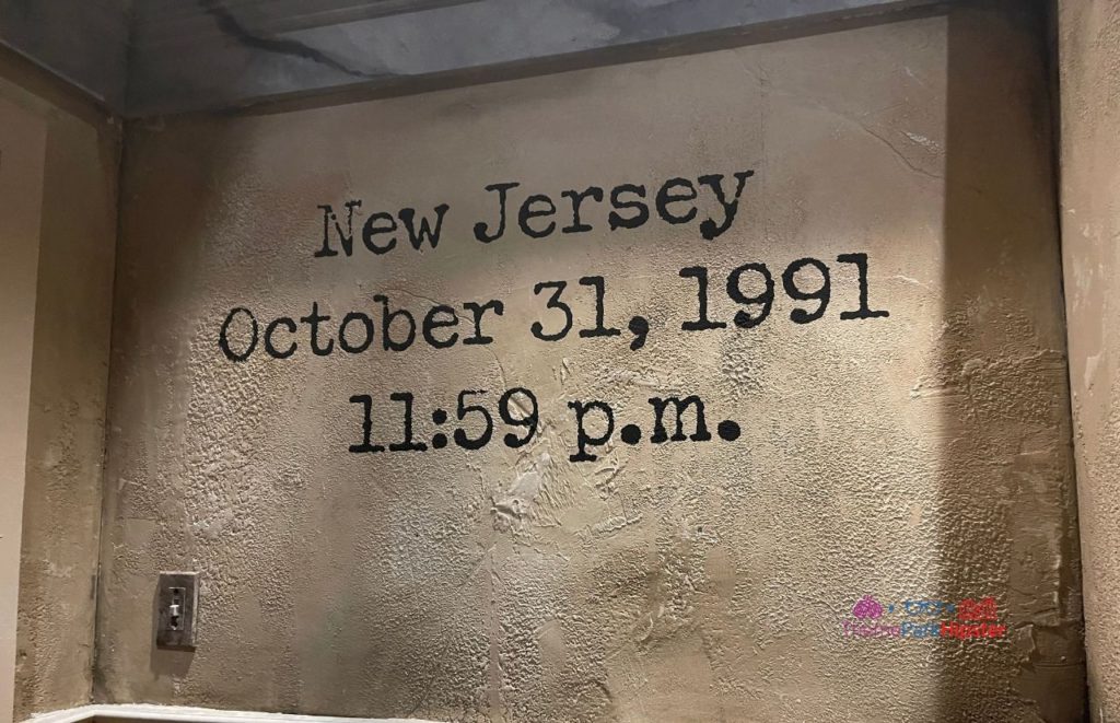 Case Files Unearthed Legendary Truth HHN 30 Unmasking the Horror Tour Ending with New Jersey October 31 1991 written on the wall. Keep reading for more Halloween Horror Nights rumors and secrets!