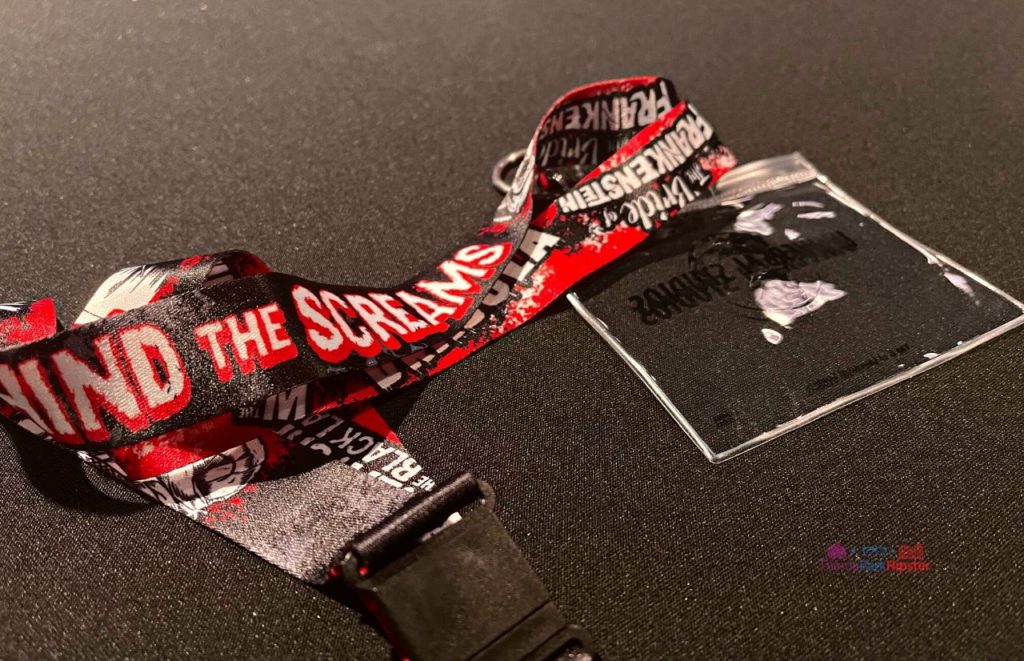 Free HHN Lanyard from the Behind the Scenes Tour for the Halloween Horror Nights Unmasking the Horror Lights On Tour