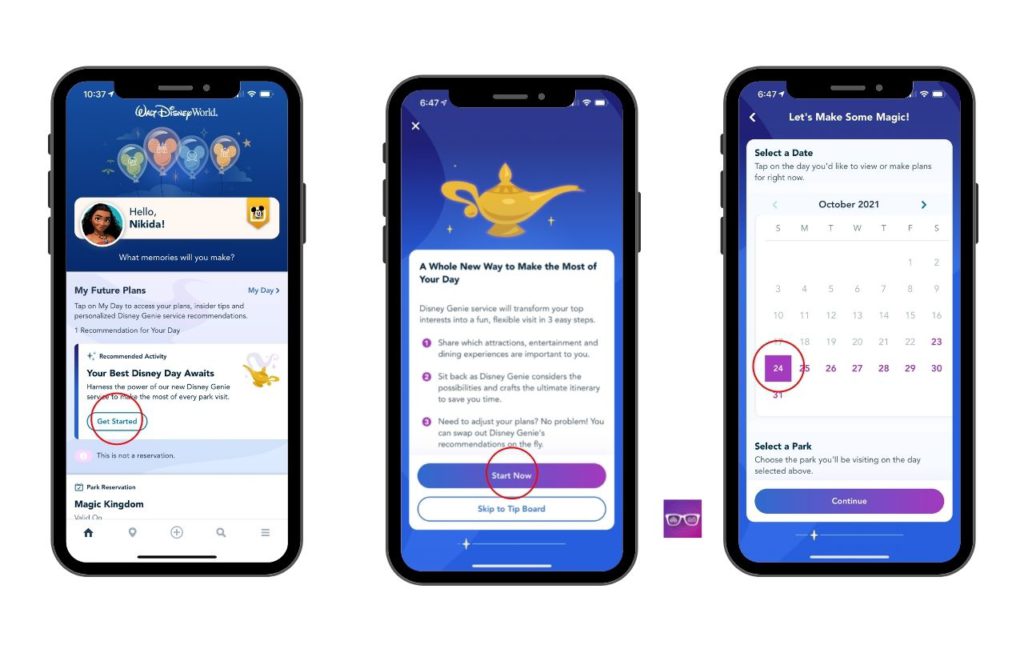 Genie Walt Disney World App Planning Itinerary