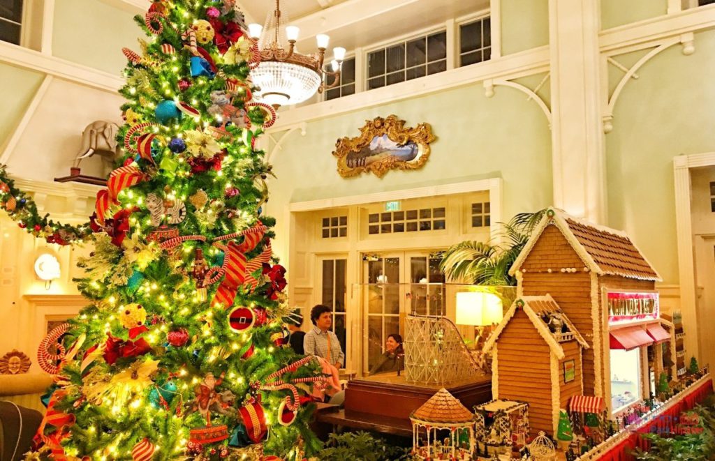 Boardwalk Inn Gingerbread House and Christmas Tree. Keep reading to learn about the best Disney Resorts at Christmas!