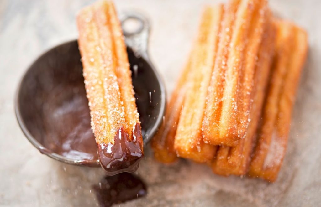 Chocolate Churros. One of the best things to eat at Busch Gardens Tampa Christmas Town.