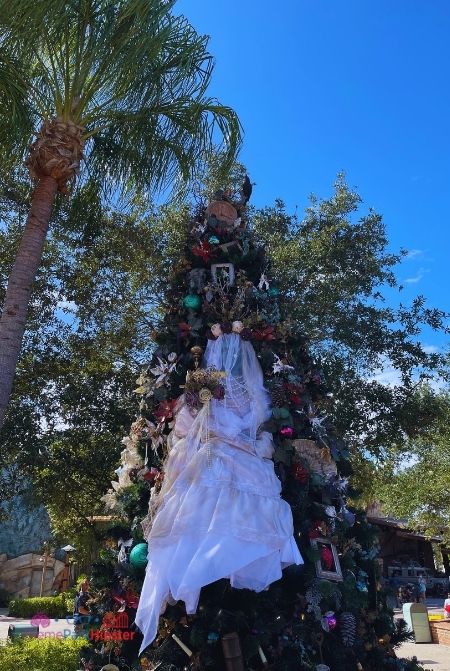 Haunted Mansion Christmas Tree in Disney Springs. Keep reading to get the full guide on Christmas at Disney Springs!