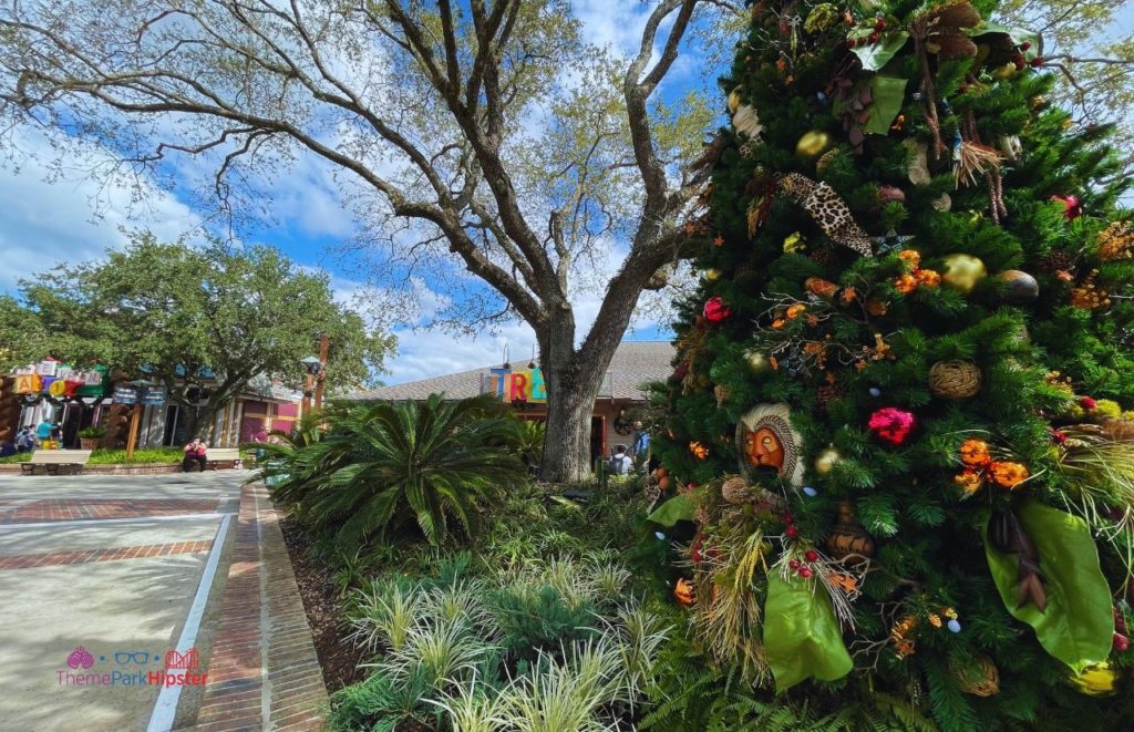 Lion King Christmas Tree in Disney Springs Christmas Tree Trail. Keep reading to get the full guide on 2023 Christmas at Disney Springs!