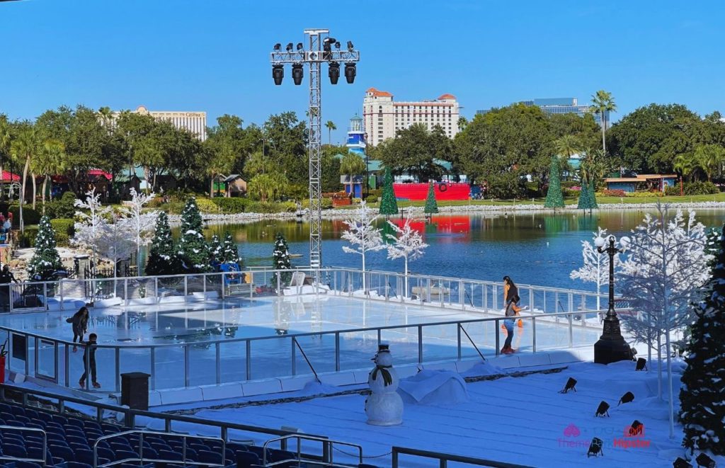 SeaWorld Christmas Celebration Ice Skating in Orlando Florida Sun. Keep reading to learn about Christmas at SeaWorld Orlando!