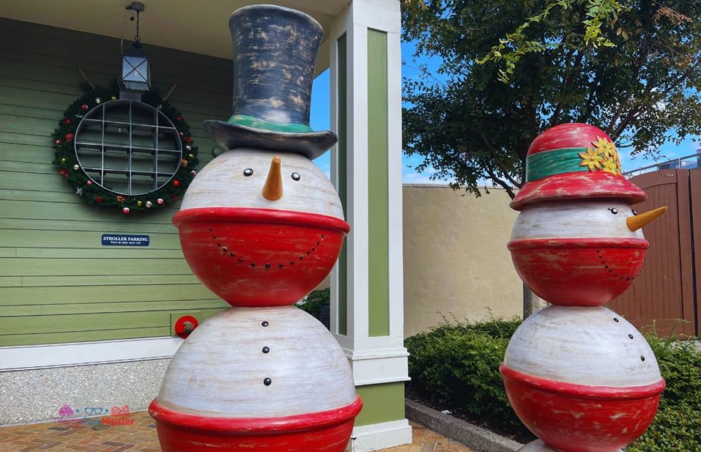 The Boathouse Christmas decor in Disney Springs. Keep reading to learn more about the Christmas Tree Trail at Disney World.