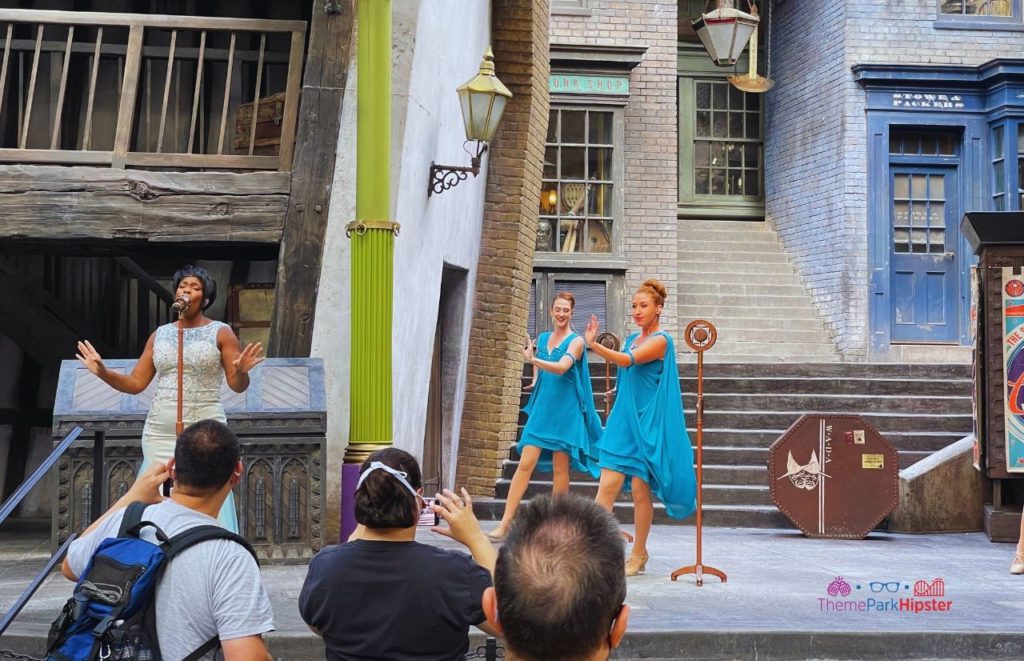 Celestina Warbeck and Banshees Singing on Stage in Diagon Alley. The Best Wizarding World of Harry Potter Itinerary. 