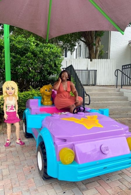 Victoria Wade in Lego Car at Legoland Florida