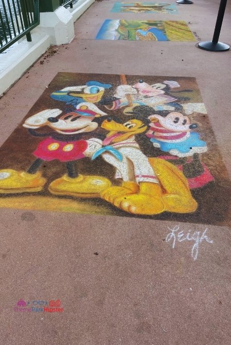 Epcot International Festival of the Arts Chalk Sidewalk art. One of the best Epcot Festivals at Disney World!
