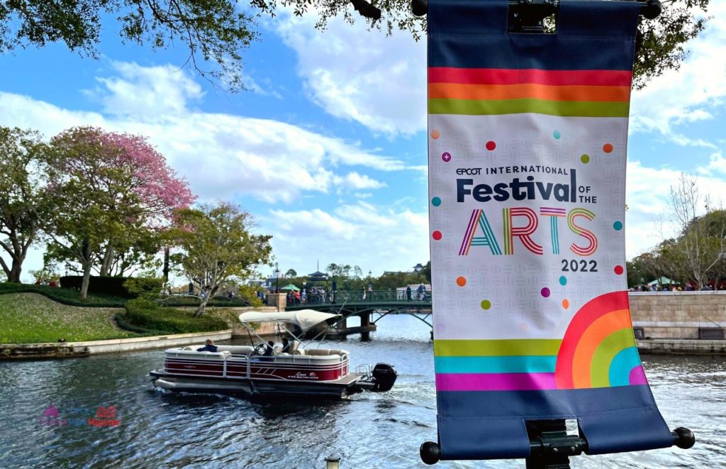 Epcot International Festival of the Arts 2022 Sign. Keep reading to get the fun and best things to do at Epcot Festival of the Arts!