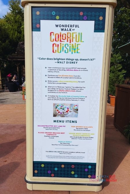 Epcot International Festival of the Arts 2023 Wonderful Walk of Colorful Cuisine. Keep reading to get the full Epcot Festival of the Arts Menu!