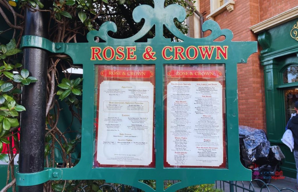 Epcot Rose and Crown Menu at Walt Disney World