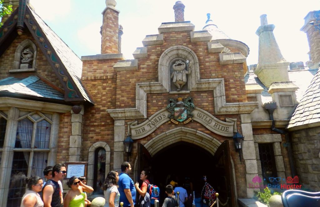 Mr Toad's Wild Ride Attraction Entrance at Disneyland. Keep reading for your own Disneyland Itinerary!