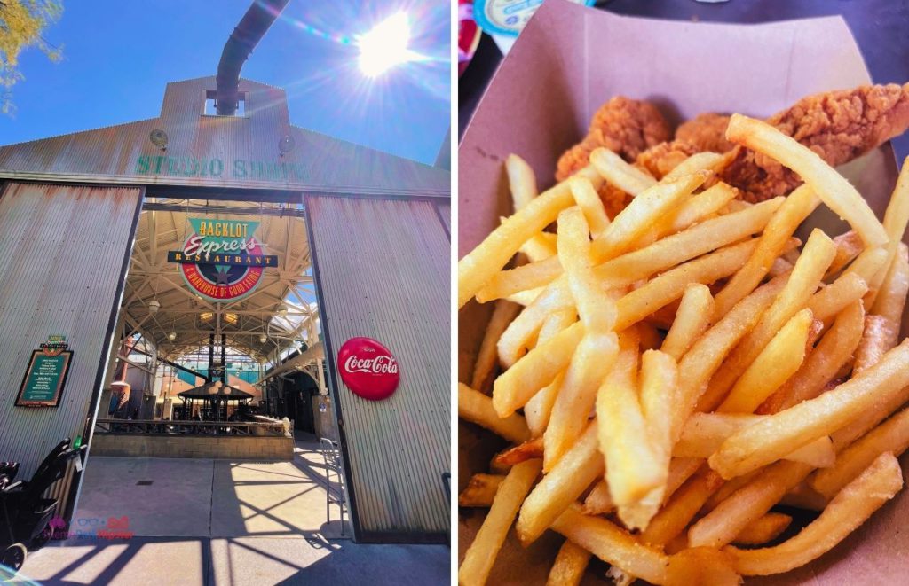 Disney Hollywood Studios Backlot Express Restaurant Chicken Strips and Fries. One of the best counter service restaurants at Hollywood Studios. 