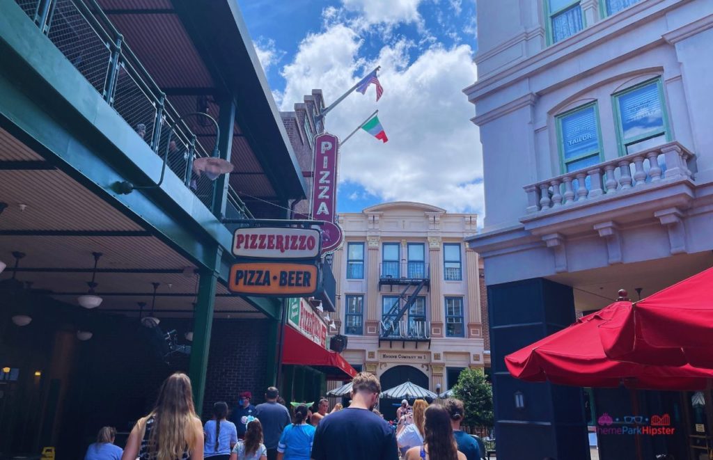 Disney Hollywood Studios Crowded Day next to PizzeRizzo. Keep reading to know the best days to go to Hollywood Studios and how to use the Disney Hollywood Studios Crowd Calendar.