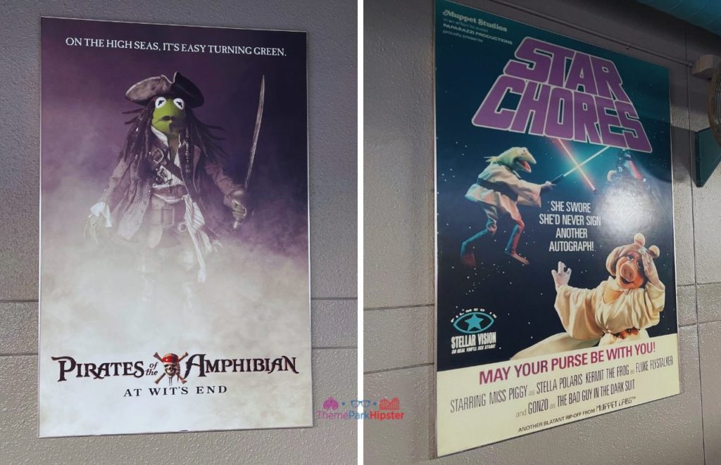 Disney Hollywood Studios Muppet 3D vision queue line with fun movie posters. One of the Best Hollywood Studios Shows!