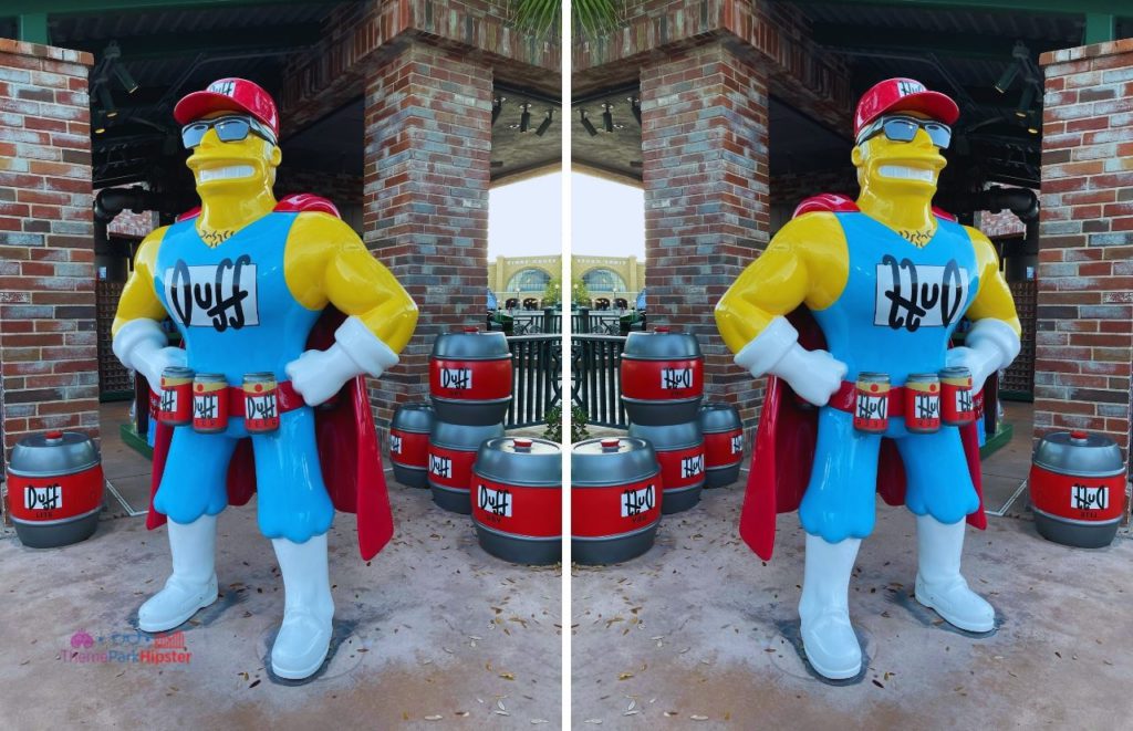 Duff Man Beer in Simpsons Land at Universal Studios Florida. Keep reading to get the best photos at Moe's Tavern Universal Studios and the menu.